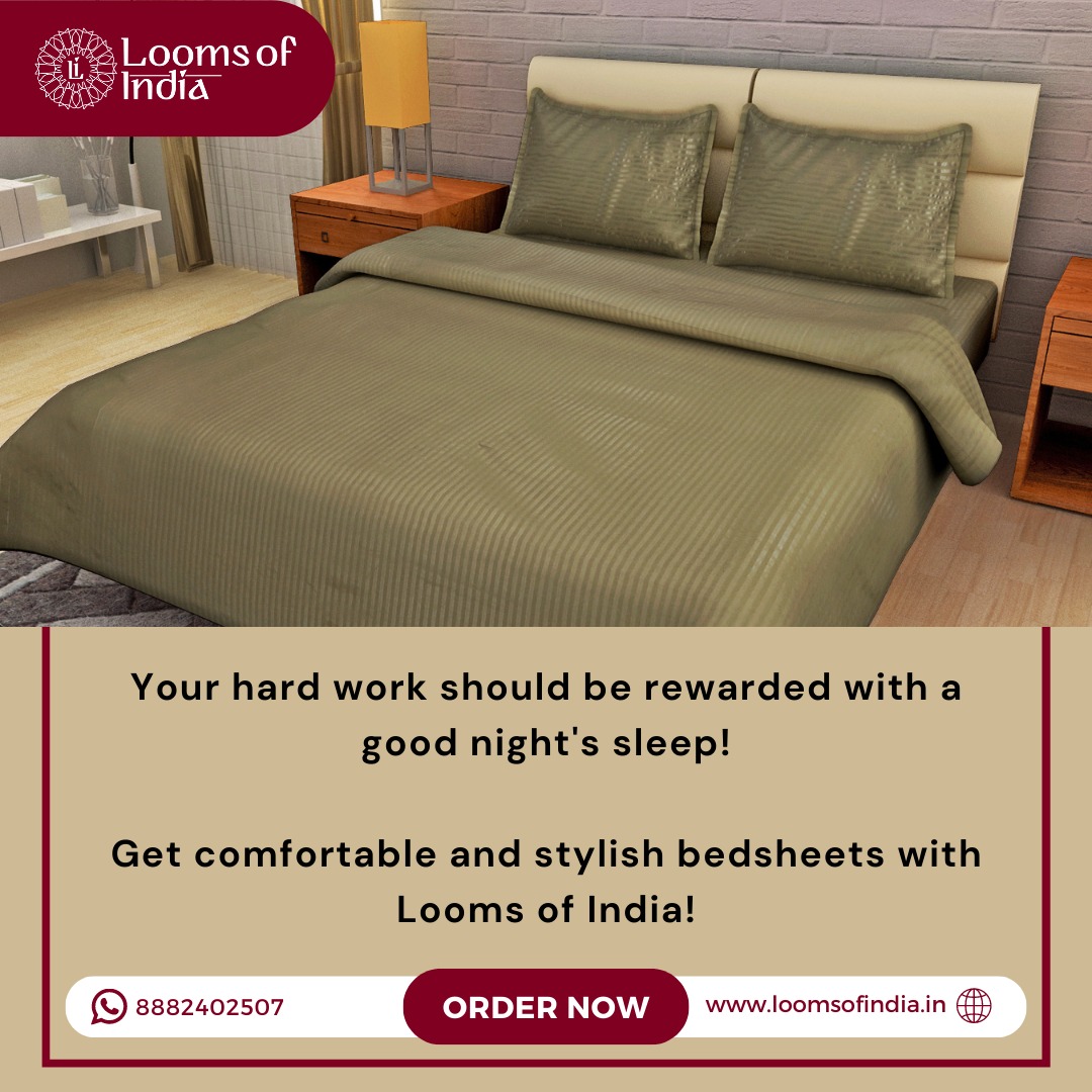 LoomsofIndia's tweet photo. After a long day of work, let's unwind with a good night's sleep! Get comfortable and stylish bedsheets with Looms of India!
#loomsofindia #indianbedding #indianstyle #bedsheet #bedsheets #bedsheetsindia #comfortable #comfort #comfortzone #sleep #sleepwell #designer #bedding https://t.co/NR0a2aeuqY