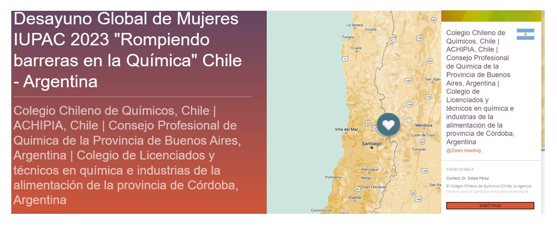 @CChQuimicos @IUPAC @LauraLeeMc @MMaryGarsonae @perezestelacl @ACHIPIA Qué alegría que hayáis podido sumaros a #GWB2023. Un saludo a todos los miembros de @CChQuimicos, @ACHIPIA y a todas las personas comprometidas con derribar barreras en la ciencia, también en Chile y Argentina 🇨🇱🇦🇷❤️@IUPAC