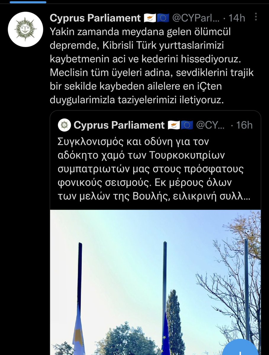 @AntMyria @ulysseklm @CYParliament That is not the case. The tweet in Turkish came two hours later. It doesn't matter now, the good thing is it was done.
