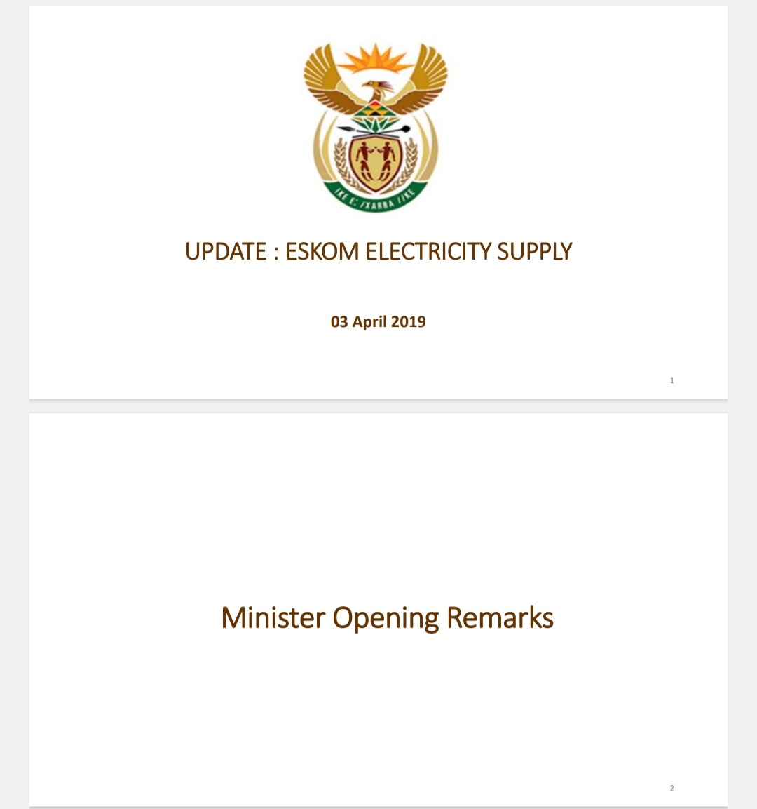 It's almost four years since this famous press briefing by the Honourable Minister of Public Enterprises, Mr Pravin Jamnandas Gordhan. This was after the unrelenting generation capacity constraints that necessitated  loadshedding from 14 - 23 March 2019.