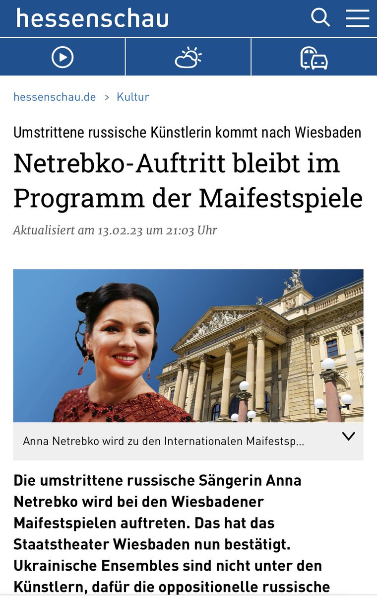“На Берлин” oder “Wir nehmen Berlin” steht am Kleid der Opernsängerin Anna Netrebko geschrieben. Diesen Slogan benutzt die russische Propaganda, um Deutschland einzuschüchtern. Warum darf diese Putin-Apologetin in Wiesbaden auftreten?Danke für🇩🇪Solidarität hessenschau.de/kultur/netrebk…