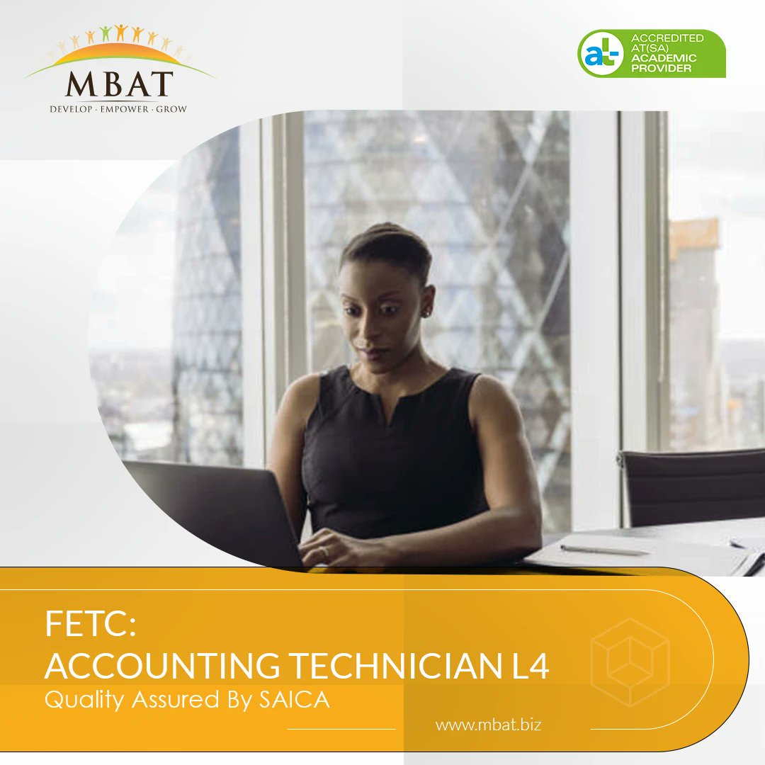 This #FASSET qualification progresses from the level 3 & introduces more complex #accounting skills like maintaining #CostAccounting records & preparation of costs & returns. rdar.li/QdJzrgd 
#AccountingTechnicians #Training #FinanceProfessionals #Tax #ATSA #SAICA #MBAT