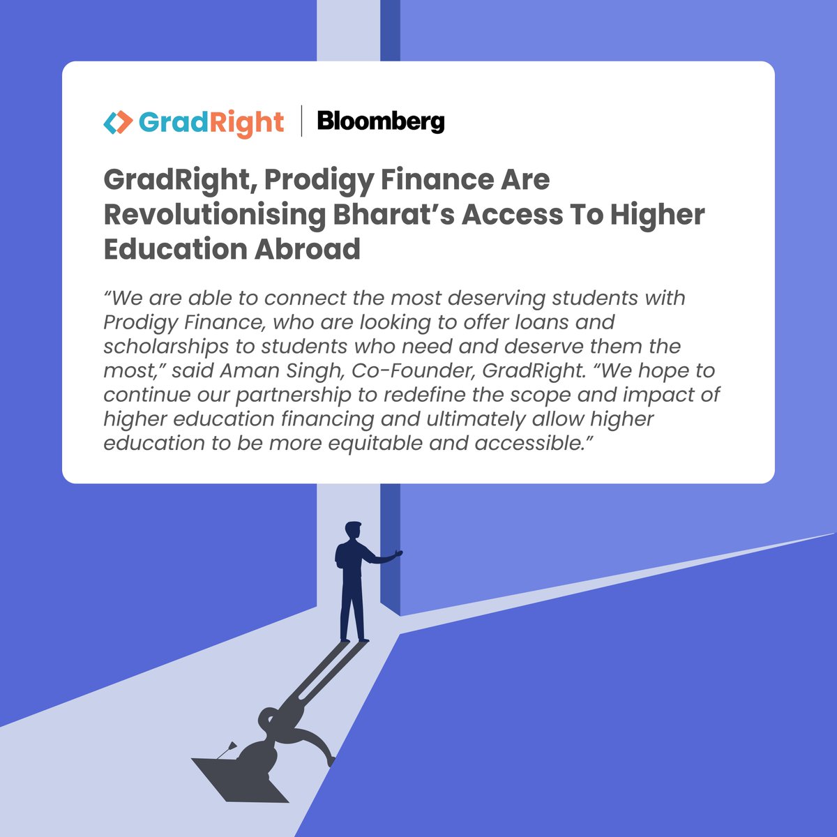 🚨We’re partnering with Prodigy Finance to announce new merit-cum-means scholarships worth $25,000 for Indian students pursuing their Master’s abroad in 2023. 

Read more: bloomberg.com/press-releases…

#GradRight #FinTech #EducationForAll #BreakingBarriers