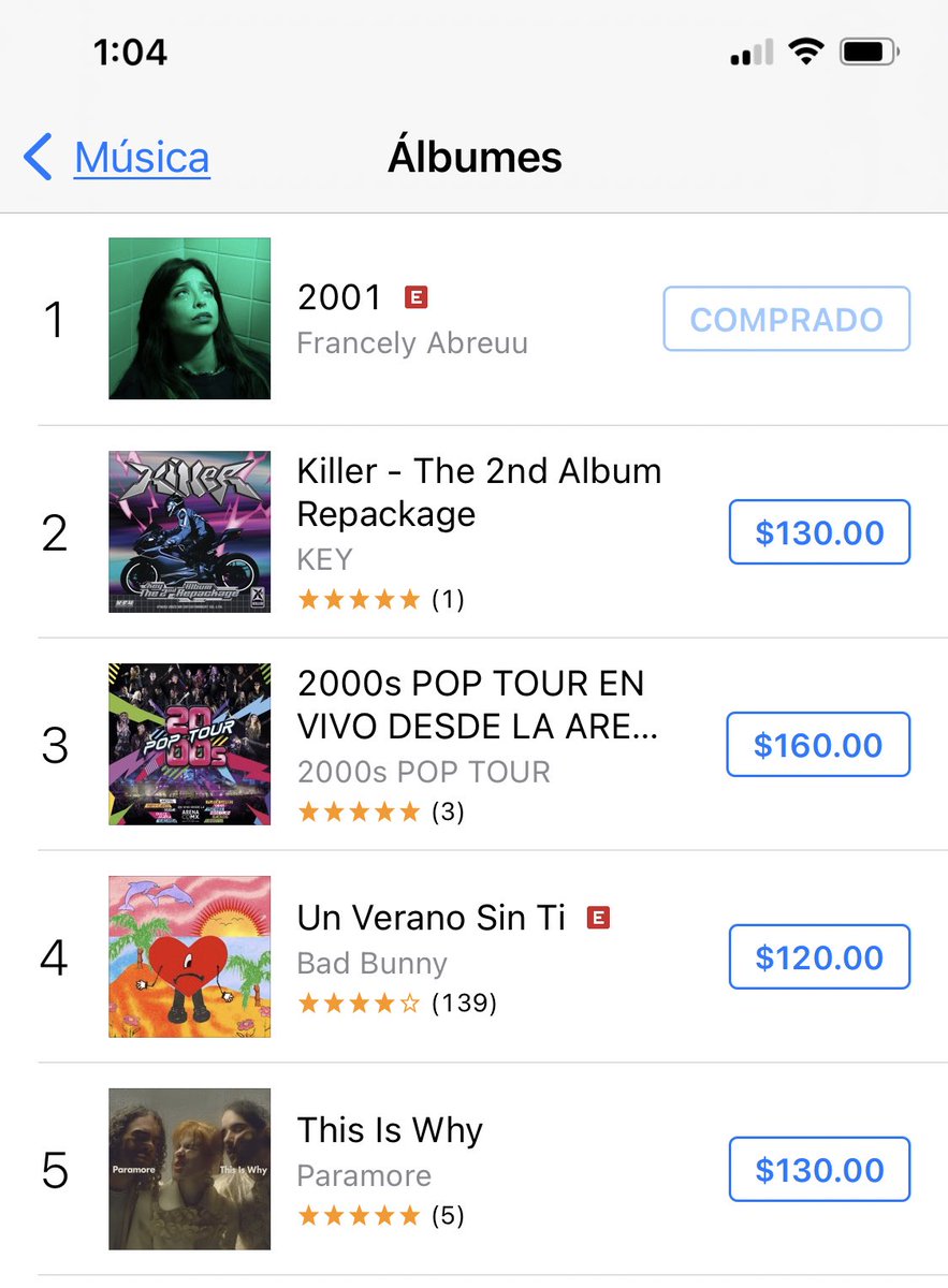 Francely Abreu se apodera del #1 iTunes mexico.