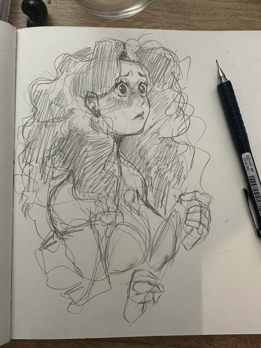 I forgot my IPad at work so here's a messy sketch of Lili that I decided not to clean up 