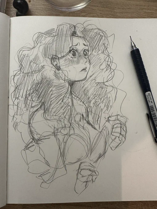 I forgot my IPad at work so here's a messy sketch of Lili that I decided not to clean up 