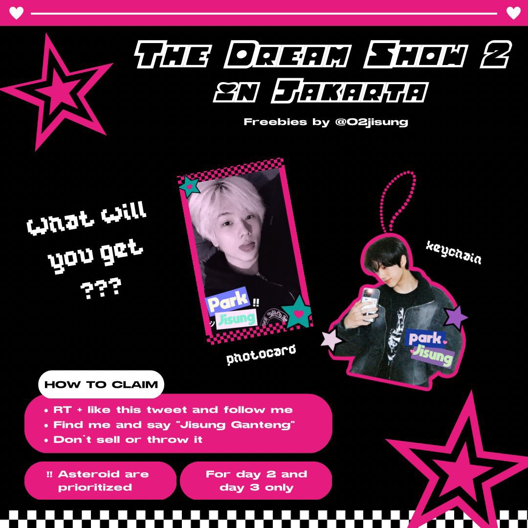 ☆ rt and like are very appreciated ☆

-`ღ´- THE DREAM SHOW 2 INDONESIA FREEBIES BY <a href="/O2jisung/">lady</a> ˃̵͈̑ᴗ˂̵͈̑

📍ICE BSD (detail place TBA)
🗓 5-6 MARET 2023 
⏰ TBA on thread below

see you very soon!♡
#THEDREAMSHOW2_In_A_DREAM #THEDREAMSHOW2_in_Jakarta #TDS2inJAKARTA