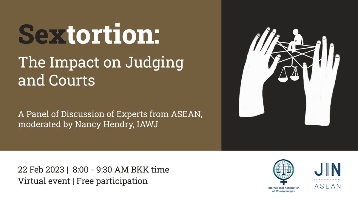 UNDPasiapac's tweet image. 📢 Upcoming event 📢

Join the UNDP Judicial Integrity Network in ASEAN and @IntlWomenJudges to learn about remedies to #sextortion and gender barriers to #JucidialExcellence 

Register🔗bit.ly/3IqzmwG
 
About #JINASEAN🔗bit.ly/3YatT2G
 
#WomenJudges #Sextortion