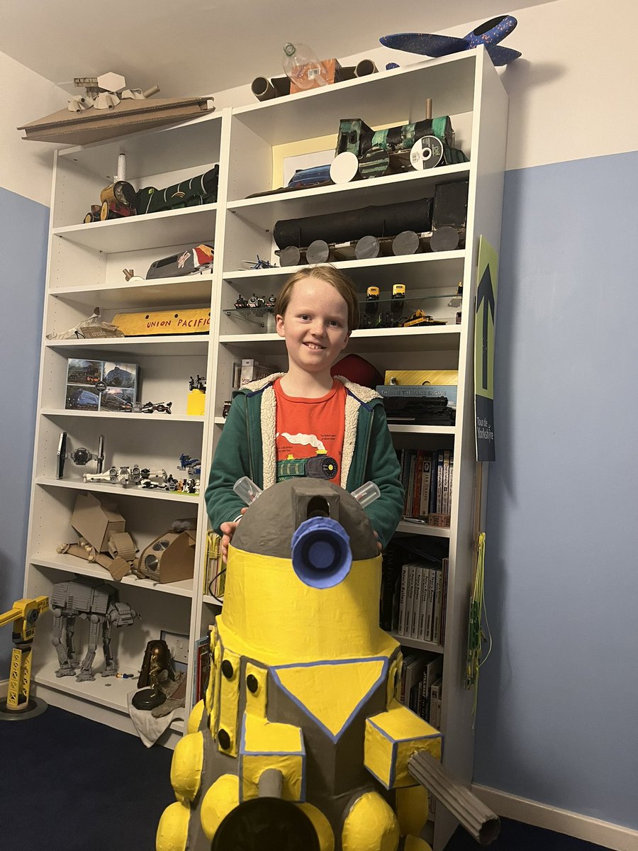 I’m in Northallerton today talking to Thomas who has made a Dalek from recycled materials and even got a letter from a very special somebody! 
More to come on <a href="/BBCYork/">BBC York</a> this morning ⭐️

<a href="/strawberrysam11/">Samantha Jennings</a>
