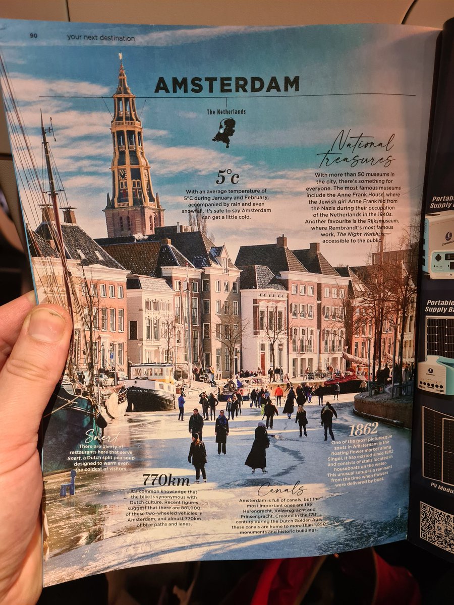 danielvanderree's tweet image. Bij de @klm dachten ze, we doen gewoon een foto van Groningen bij het artikel over Amsterdam in de Holland Herald. Al die grachtjes zijn toch hetzelfde ...