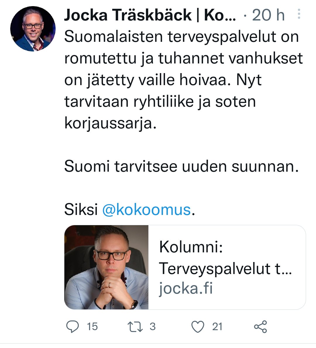 matsanders99's tweet photo. #jocka puhuu paskaa.
@kokoomus joka unohtaa sujuvasti oman osuutensa
#yksityistäminen https://t.co/enB84btk6w