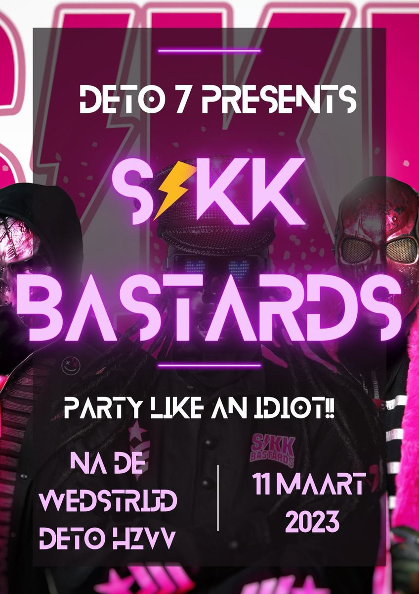 Feest met Sikk Bastards bij DETO op 11 maart deto.nl/nieuws/Algemee…