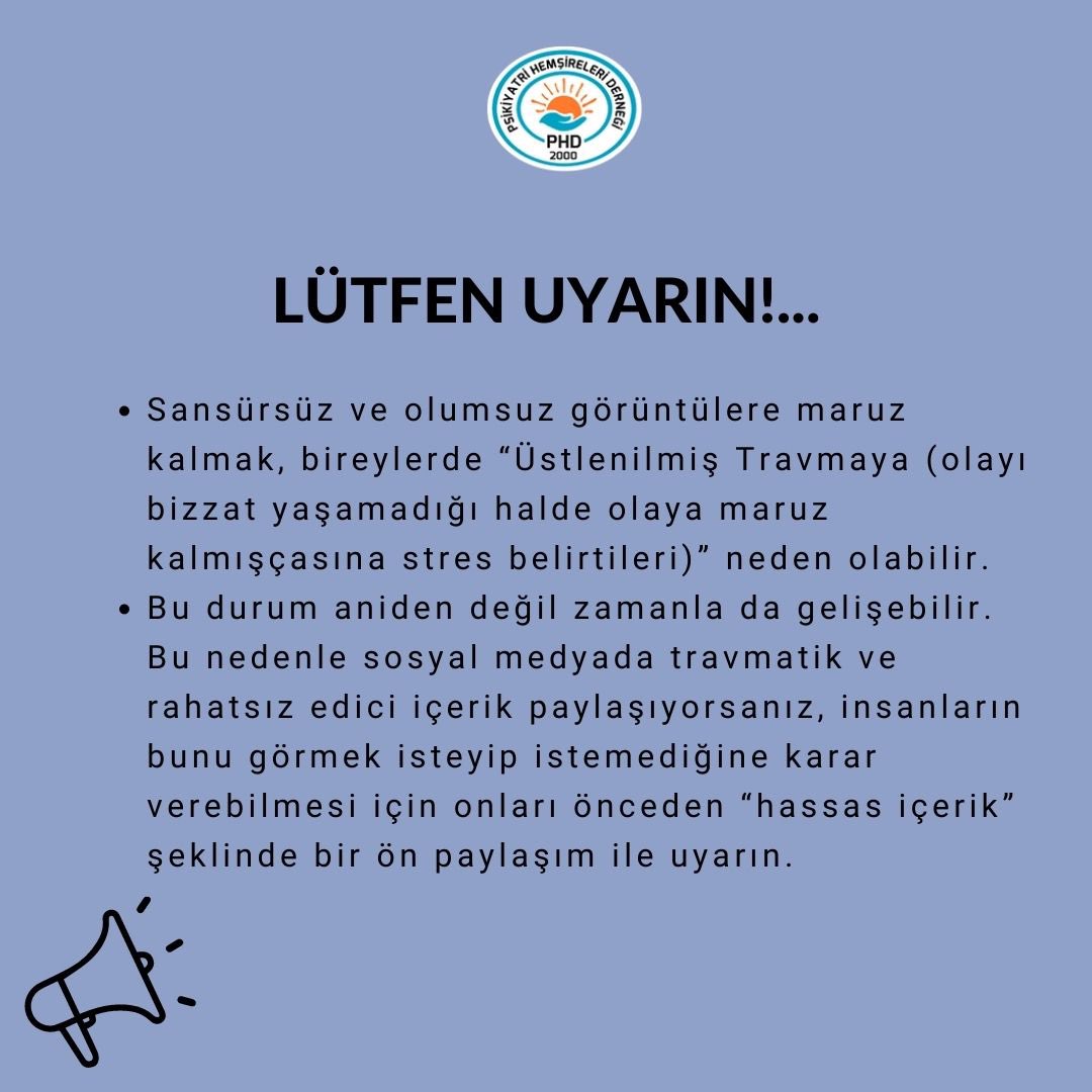 thd_genelmerkez's tweet photo. Depremde sosyal medya kullanımına yönelik dikkat edilmesi gerekenler halkında psikiyatri hemşirelerimizden mesaj var!
@psikiyatrihemsireleridernegi https://t.co/x4eAb9efce