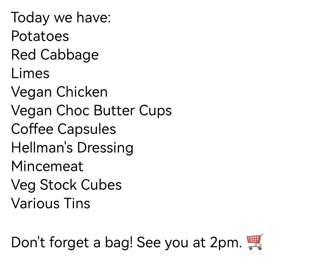 Waste Not Wednesday is here again!

Please see below the list of items we have for free to collect from The Hinge Centre.

#wastenotwednesday #thehingecentre #bridlington #bridevents