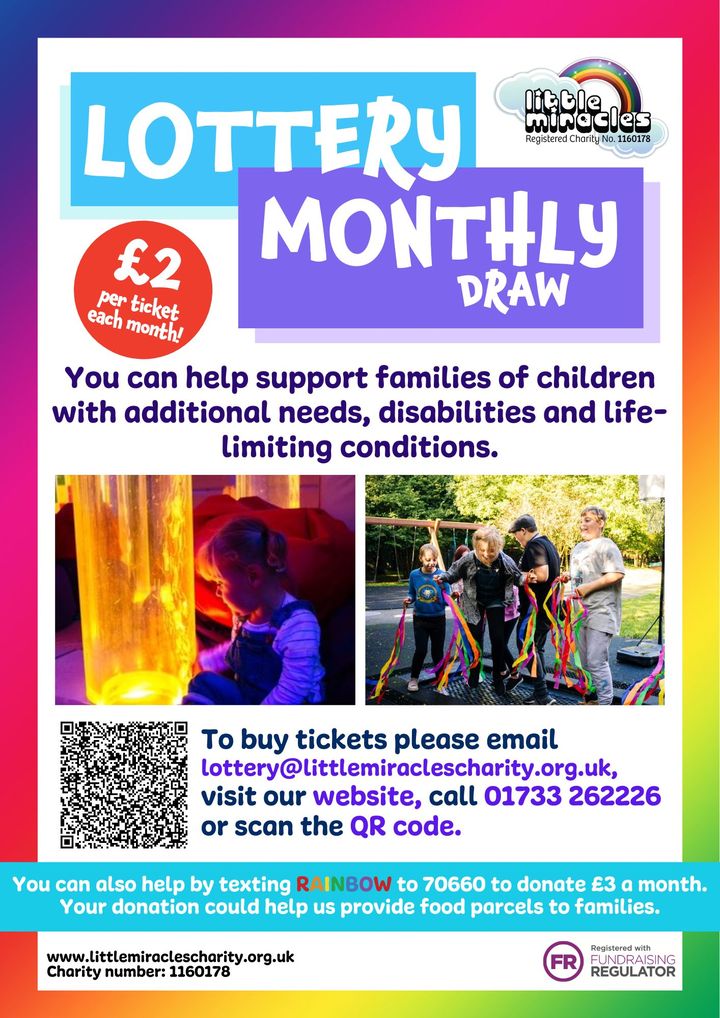 Support Little Miracles by entering our monthly lottery draw! Donate £2 per month and if the random number generator picks you, you win £25!🎉 To take part in our monthly lottery, fill in the form below: buy.stripe.com/8wM9C0cMX5fVgO…