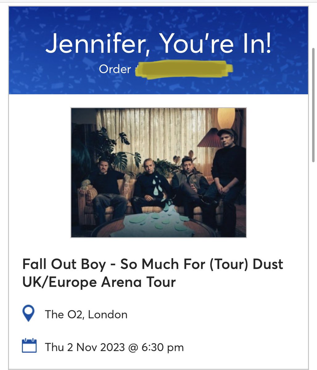 Thnks (in advance) fr th Mmrs <a href="/falloutboy/">Fall Out Boy</a> 🥳