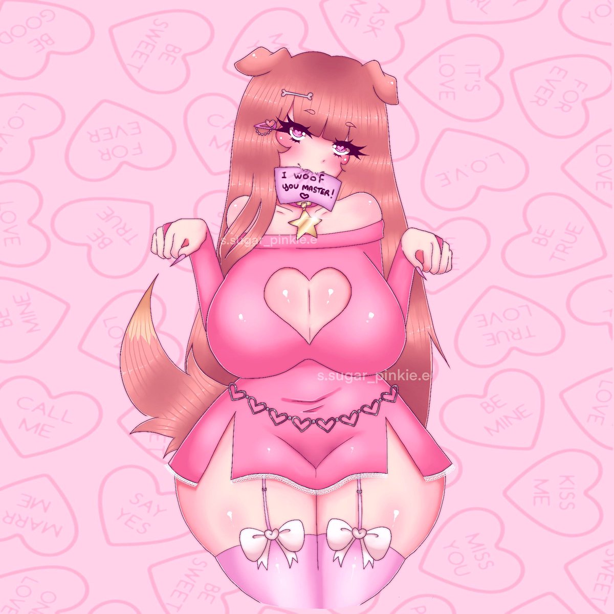 _Sugar_Kitty_'s tweet photo. I Woof you, Master! 🎀💗
🌹 Happy Valentine’s Day 🌹
My three puppy girls ( Kurami, Stella and Luna ) 
#14february #ValentinesDay #ValentinesDay2023 #kawaiicore #kawaiiart #ecchi #ecchianime #HappyValentinesDay #HappyValentine https://t.co/ZDcn1jfUrh