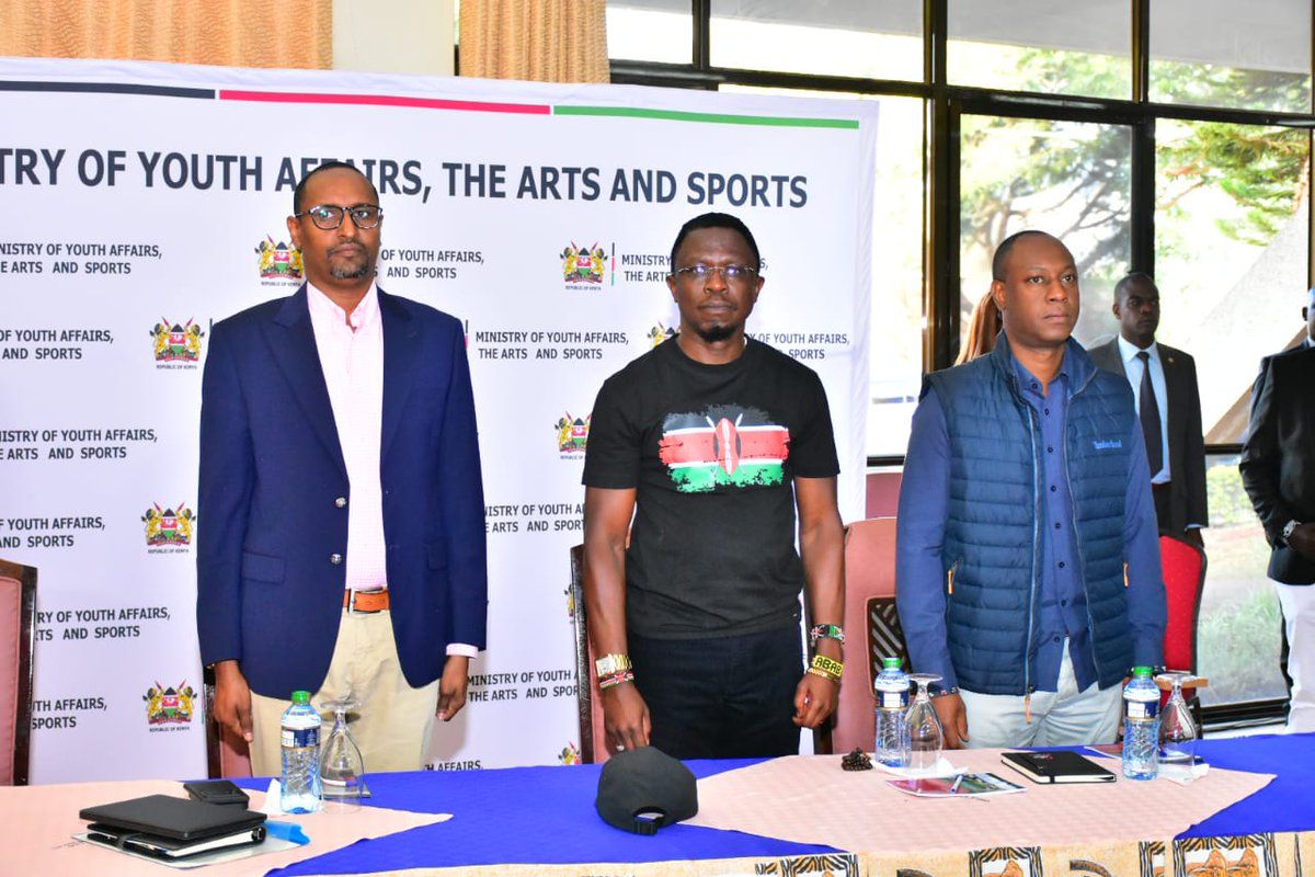 MigosiAmbrose's tweet photo. Today, CS @AbabuNamwamba PS @jmueke (sports and Arts) @IsmailMaalim19 (Youth Affairs) among other Youth affairs,Arts and Sports ministry dignitaries are attending The official unveiling of the #TalantaHela committee. at Stadion Hotel! #MonetizingTalent #TalantaHela #PesaMfukoni https://t.co/J7Vius5oeB