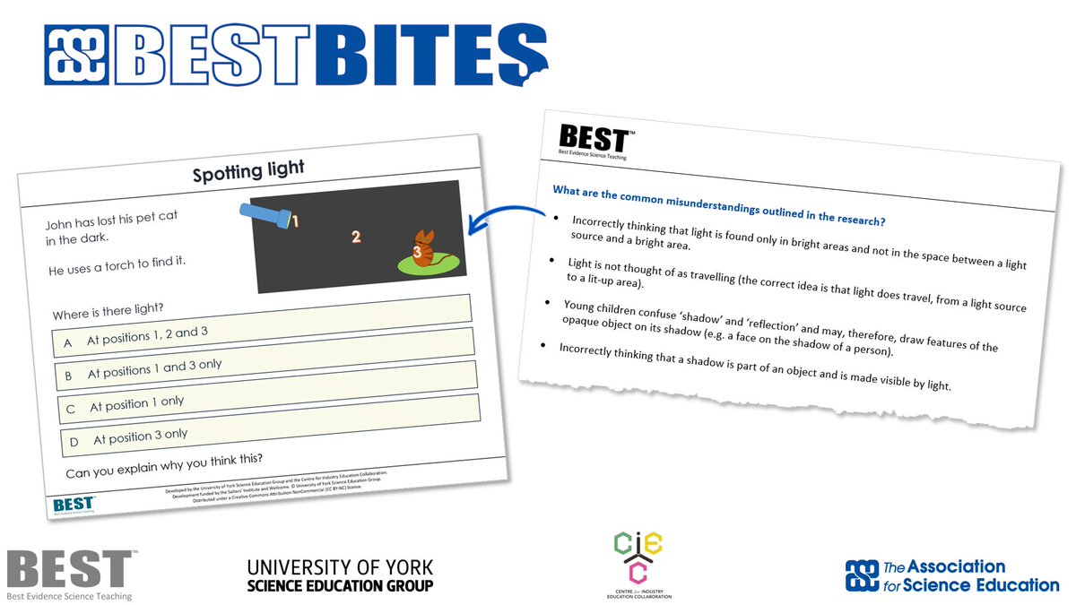 We're looking for Primary Y5/6 & Secondary Y7/8 science teachers to help us trial some new, online, bitesized CPD - based on BEST, developed by us with @ciecyork & @theASE. If you're interested in taking part, please send a DM to @BestEvSciTeach or reply to this tweet! #ASEchat