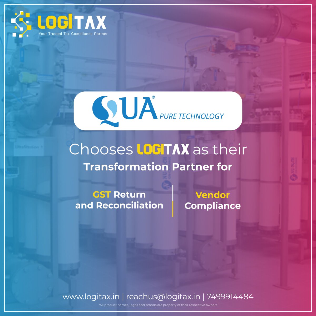 LogiTax on Twitter "We thank QUA Water Technologies Pvt. Ltd. for