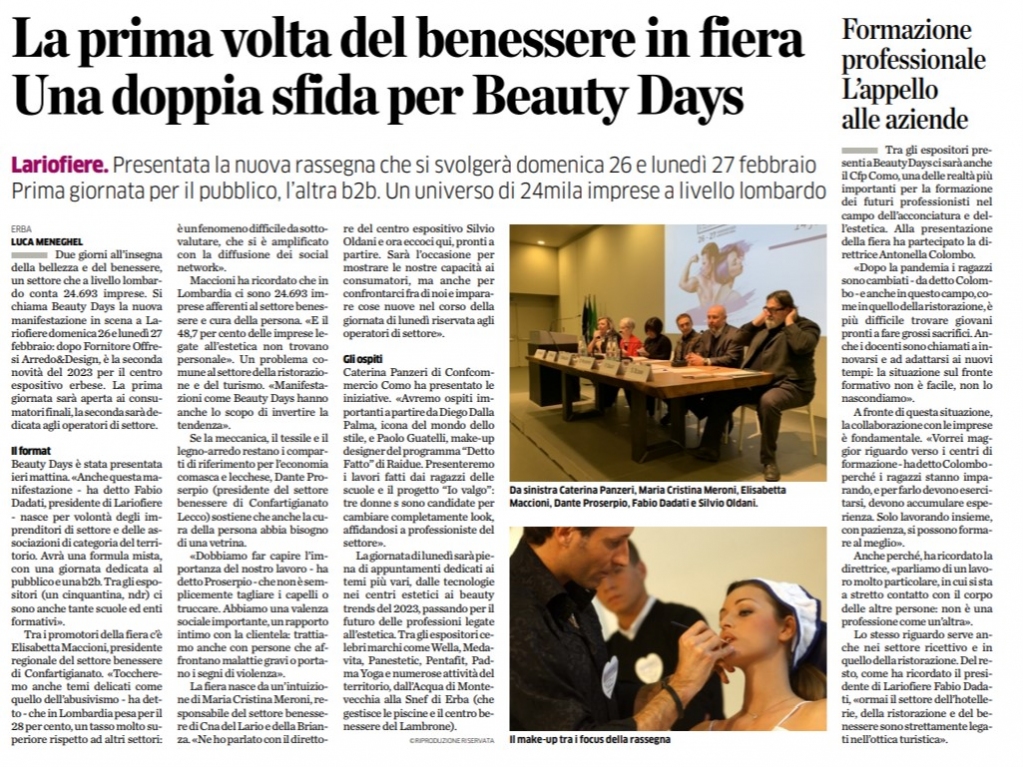 cnacomo's tweet photo. Parte il 26 febbraio a Lariofiere "Beauty Days" la nuova rassegna della bellezza e del benessere a ingresso GRATUITO: Vi aspettiamo numerosi allo stand Cna. https://t.co/TR8AuiHGx3 https://t.co/cEqLsRoMWm