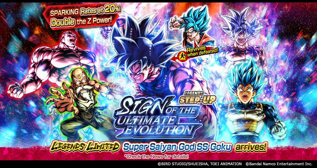 DB_Legends's tweet photo. ["LEGENDS STEP-UP - SIGN OF THE ULTIMATE EVOLUTION -" Is On!]
LL Super Saiyan God SS Goku is here! The first half has 2x the Z Power and a 20% SPARKING drop rate! Plus, get [SIGN OF THE ULTIMATE EVOLUTION] Summon Coins throughout the entire Summon period!

#DBLegends #Dragonball https://t.co/Sqk5BtT8r7