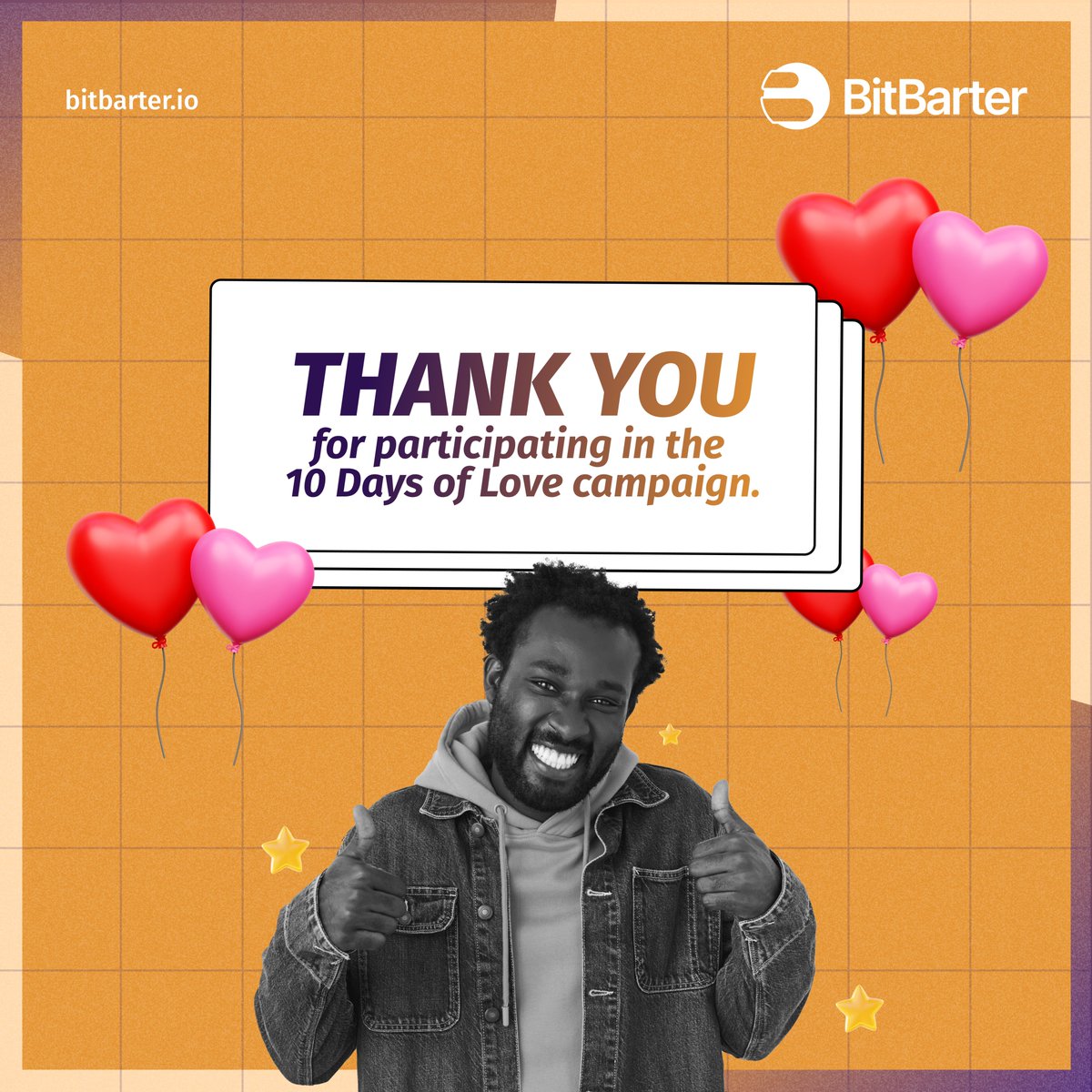 TheBitbarter's tweet photo. Thank you to all who participated. Your show of love was remarkable.
Happy Valentine's Day❤️
#BitBarter #10daysoflove https://t.co/hPRbNLWEYY