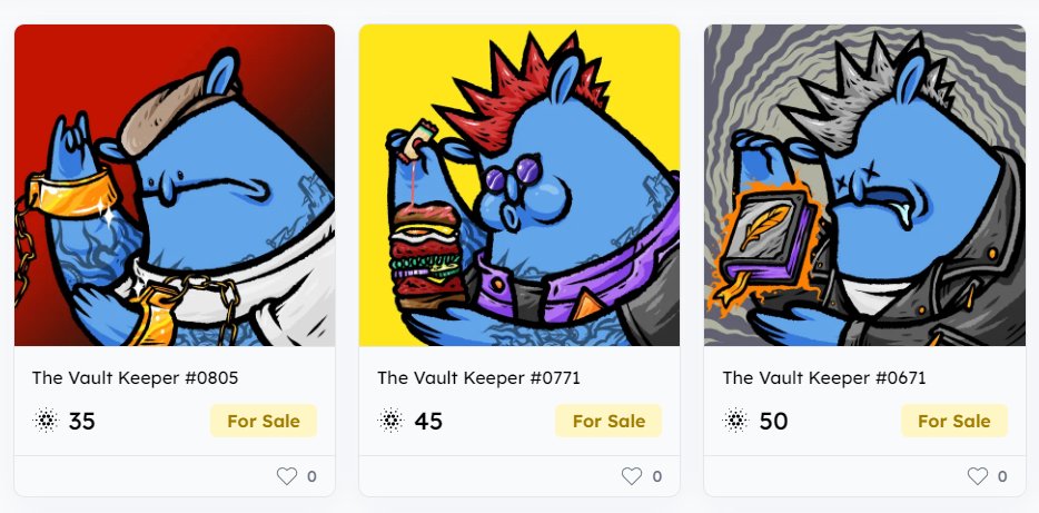 TreasureTrollz_'s tweet photo. There are 3 Vault Keepers at a discount right now on https://t.co/7lwm6rsxgM 35 #ADA for a #VaultKeeper is a pretty good entry point if you ask me. Discount on a stick! https://t.co/OEUGmZx2Ke