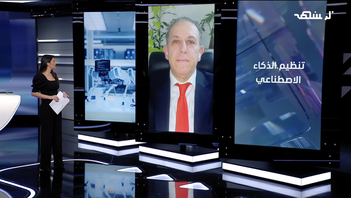 iyadb's tweet photo. Discussed the importance of regulating AI and addressing AI bias in my recent TV interview with @almashhadmedia. Let's prioritize ethics as we witness the rapid growth of Artificial Intelligence, and ensure that AI is used ethically to enhance human life. https://t.co/XZuGhLUjGV https://t.co/jqOJBN1Ees