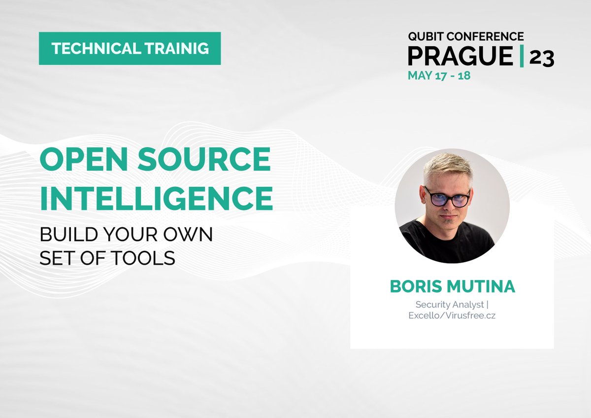 If you are a security specialist and want to learn how #OSINT is performed - this training is for you! 

Learn how to build your own set of tools and use these tools, how to acquire and evaluate information using this technique.