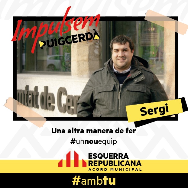 🔊SEGUIM AMB LES PRESENTACIONS D'IMPULSEM PUIGCERDÀ-ERC-AM. 

🗳️ Avui us presentem la següent incorporació de l'equip municipal d'Impulsem Puigcerdà-ERC-AM al consistori de Puigcerdà.

🙋🏻‍♂️Sergi Escarré Vinyeta.

👍🏻Endavant <a href="/s_escarre/">sese</a>!! 

   #unnouequip #unaaltramaneradefer