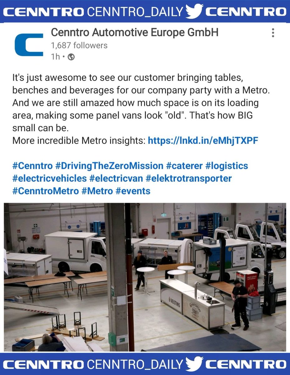 #CENN #CENNTRO $CENN
#ELECTRICVEHICLES⚡️#EV

Website :
cenntro-motors.eu/modelle/metro.…

#DrivingTheZeroMission #caterer #logistics #electricvehicles #electricvan #elektrotransporter #CenntroMetro #Metro #events