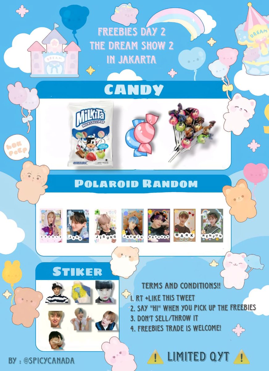 spicycanada's tweet photo. ✨Freebies The Dream Show2 In Jakarta Day 2 , 3 by @spicycanada ✨ 

— limit qty, freebies will be share for day 2 , 3 .if u get my freebies feel free tag me on twt
📆 5,6 march. detail coming 🔜
⏰ tba 

help rt , like for appreciated ! read more for the detail in pict thx <3 https://t.co/AwG3E8S1Kf