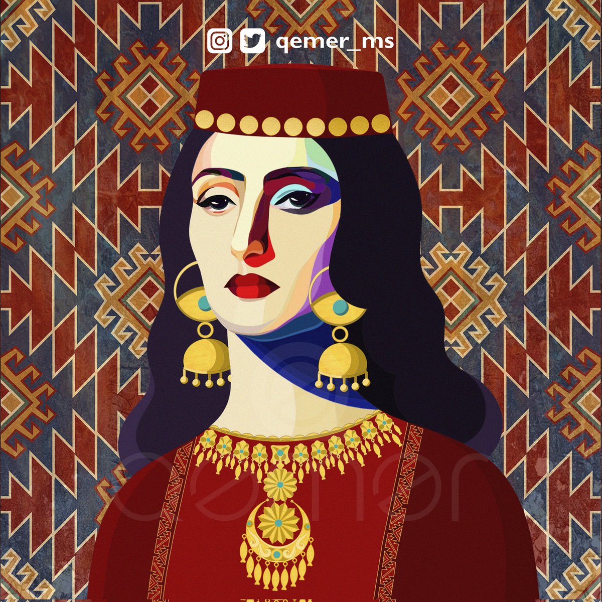 qemer_ms's tweet photo. #Shusha #Шуша #Карабах #Азербайджан #Karabakh #Azerbaijan #art #illustration #миниатюра #Восток #Азия #oriental #peace #Silkroad #carpet #rug #Baku https://t.co/WVtPCLcW7s