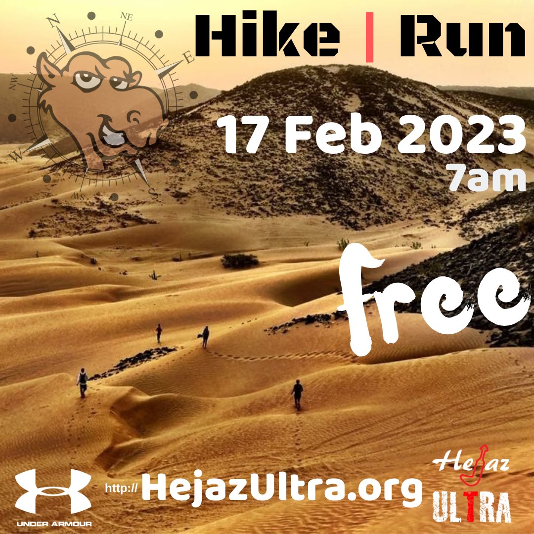 HejazUltra's tweet photo. Hike or Run with Hejaz Ultra!
Dhahban Dunes Dash is back once again for more fun in the sand dunes 30 mins North of Jeddah. FREE. Beginners are welcome:
Enjoy the nice outdoors experience while taking advantage of the great weather. 
https://t.co/dz1BsL9lBW https://t.co/2jFvQF5Qv9