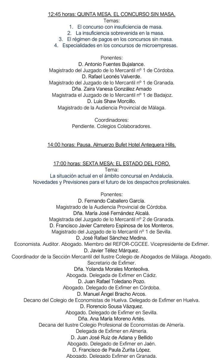 advanabogados's tweet photo. Os dejamos el Programa del XVIII CONGRESO DE DERECHO MERCANTIL Y CONCURSAL DE ANDALUCÍA
@exfimercongreso
@EnriqueSanjuanM
@fernand99246710
@PABLOFRANCOCEJ1
@Javiertellez_m
@jrsmedina
@exfimer
#exfimer #insolvencia
#reestructuracion
#prepack
#pratitioner https://t.co/PN37tKqLeO
