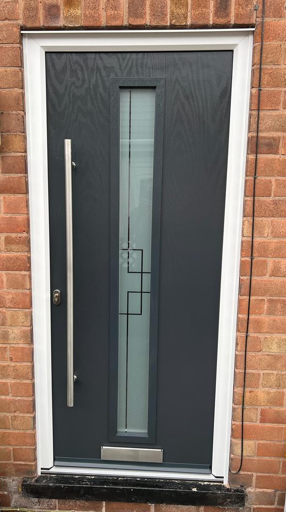 MDG_Mansfield's tweet photo. A selection of our recent composite door installations. Various door styles, glass designs and colours to suit everyones home. https://t.co/PzRjFRzK2n