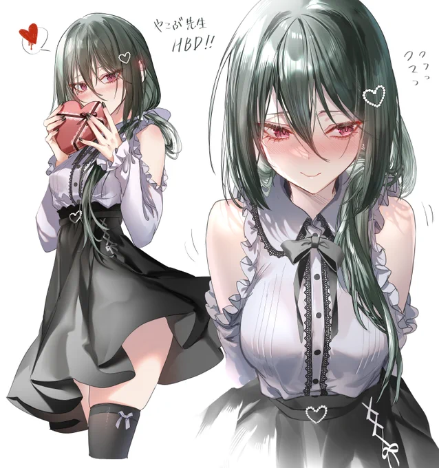 神絵師(@ pottsness先生)から頂いた地雷系おたおめチョコイラスト 