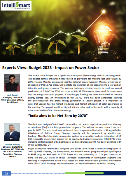 Intelli_Smart's tweet photo. The latest edition of #KXchange, the only smart metering newsletter in the power sector, shares expert views on budget 2023, its impact on power sector &amp; alignment to net-zero goals; catch details of running smart metering tenders, sector updates &amp; more - https://t.co/RirYFSSmPC https://t.co/3rpdJi2nCc