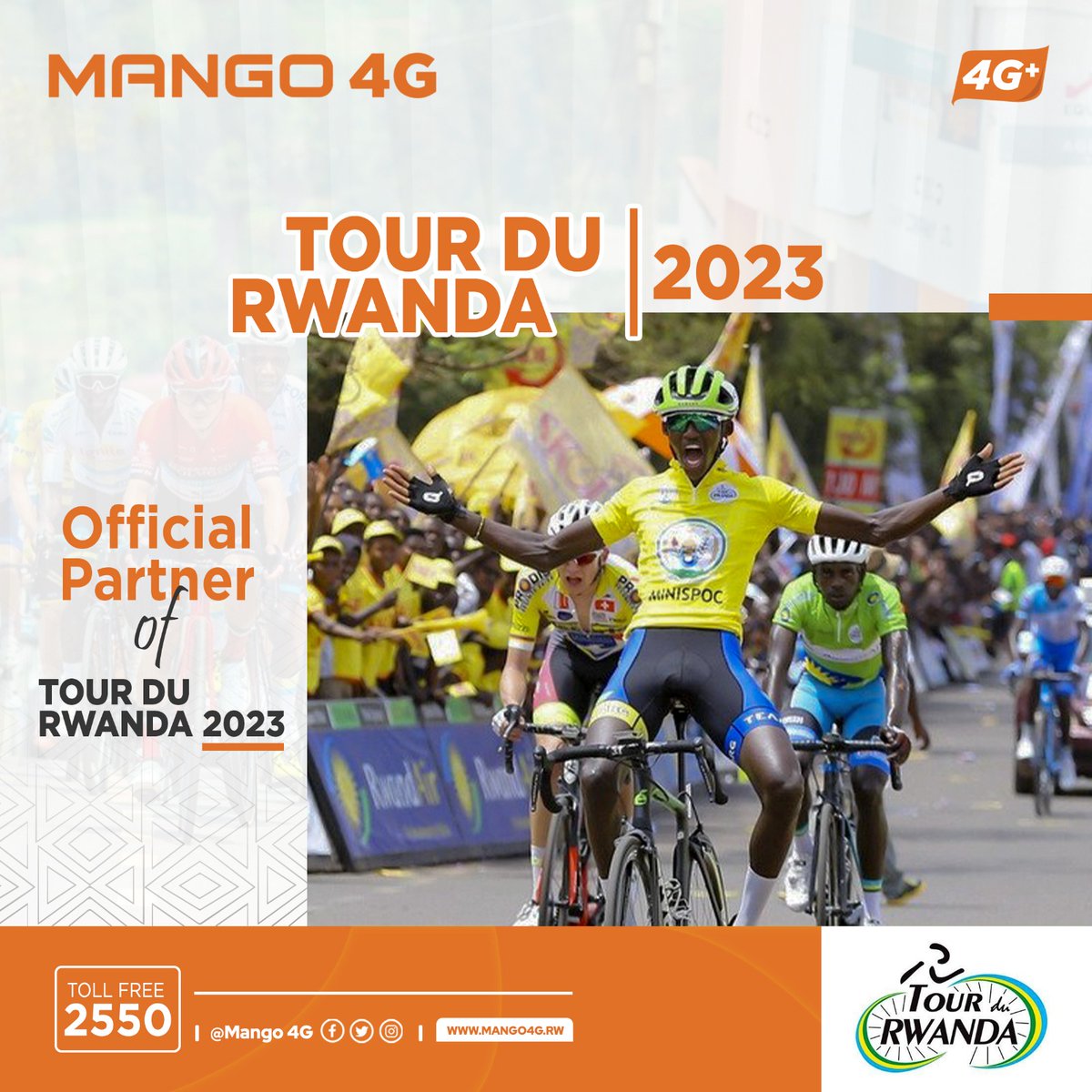 kemnique's tweet image. Tour du Rwanda 2023 irabura iminsi 4 gusa ngo itangire.

@Mango4G izabana namwe muri  Tour du Rwanda 2023, service yose uzakenera izaba ihari uzanabona amahirwe yo guhabwa Simcard ku buntu 🧡

#TdRwanda23
#Mango4G 
#Truly4GNetwork