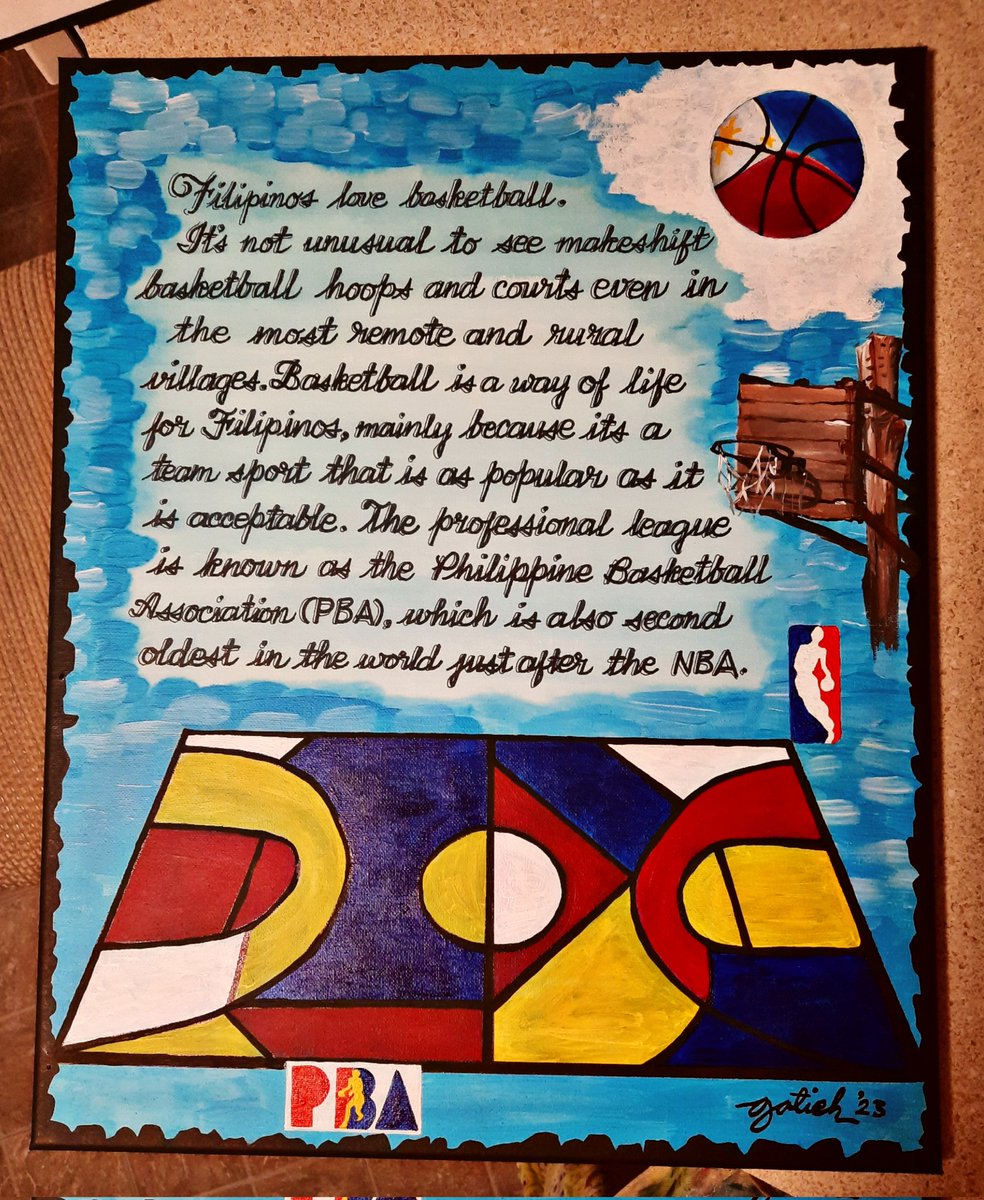 GatiehNacario's tweet image. Title: Filipinos ❤️ Basketball
16x20 acrylics on canvas
#ItsgatiehBeart 
#art #spokaneart #pinoy #pinoyartist #artoftheday