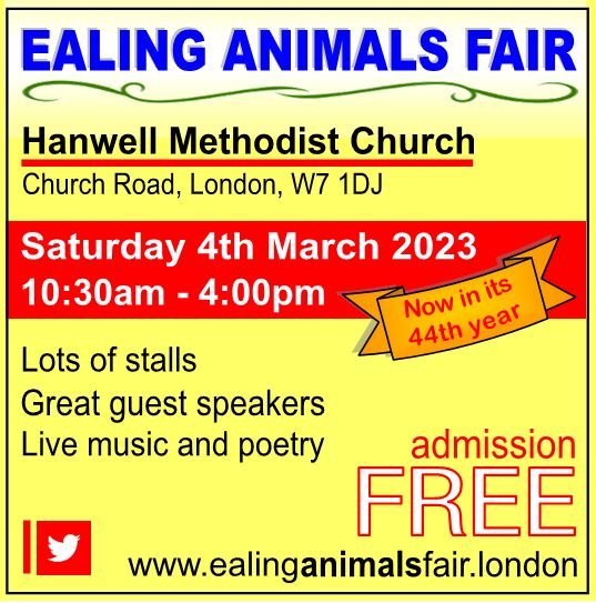 📌 Saturday 4th March 📌 
10:30 am - 4 pm. 
#MissItMissOut #Ealing #Hanwell #WestLondon #Poetry #Guestspeakers #charity #animallovers Entry is FREE - why not pop along and support the wok of those who are working hard to improve the lives of animals. 🐶 🐱 🐰