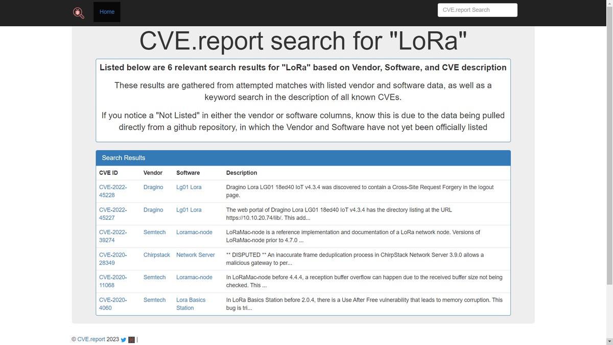 giammaiot2's tweet photo. Let's take a look at the Common Vulnerabilities and Exposures related to LPWAN (LoRa, NBIoT) 1/2

https://t.co/6JSjgsS5v9 for "LoRa"

https://t.co/uUw52Tjitg

https://t.co/6JSjgsS5v9 for "LoRaWAN"

https://t.co/Pcwwk68Jq0

#Security #LPWAN
#LoRaWAN
#CVE
#LoRa https://t.co/P11owXm4CR