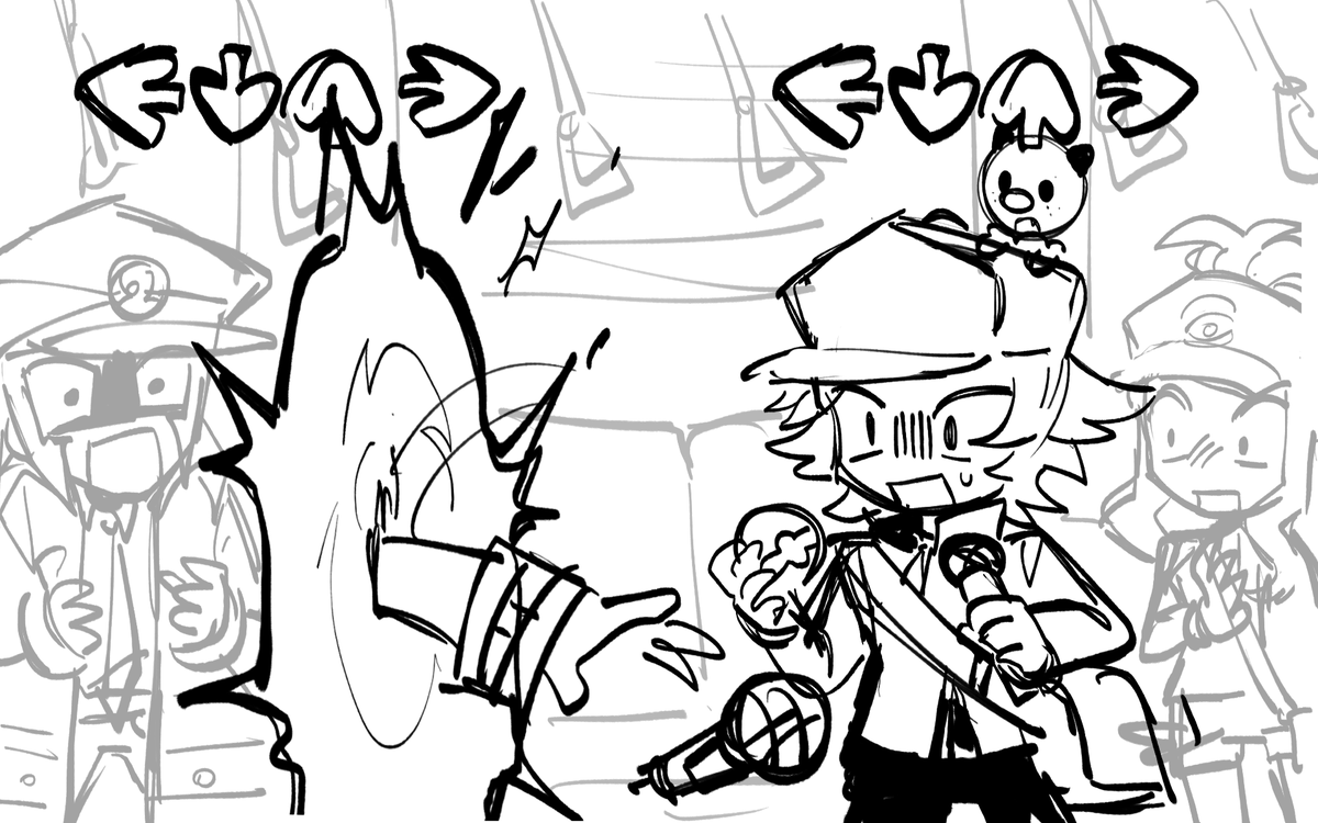 I've been watching a lot of fnf mod and uh.. dont ask
it's just a little doodles 😭

bro rap too hard he got sent to the past 