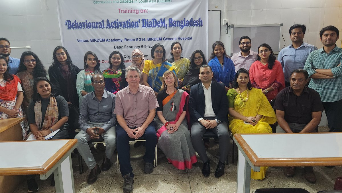 DiaDeM_BD's tweet photo. A 5 day training on Behavioural Activation (BA) was delivered to the BADAS-CHRI facilitators and supervisors at BIRDEM last week by Prof David Ekers @DavidEkers and Karen Coales from @UniOfYork. @DiaDeM_NIHR https://t.co/kikI46FlEl