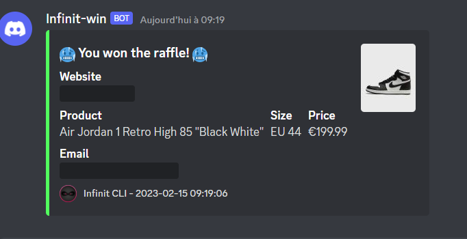 Bot : <a href="/InfinitBot/">Infinit</a> 
Raffle group : @Haizumraffle