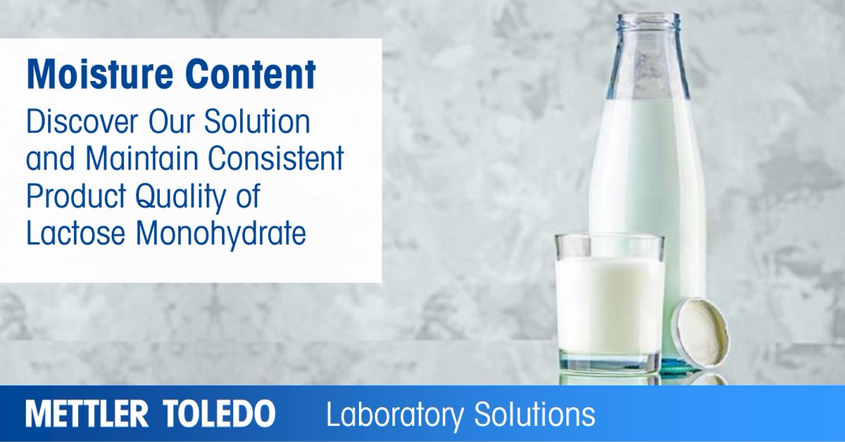 mettlertoledo's tweet photo. #FoodLaboratory | Do you perform #MoistureAnalysis of 🥛lactose monohydrate❔ Discover our solution for ✔️ accurate moisture content measurements and ensure ⭐#quality and shelf life of the final product. https://t.co/TiwI1drbLN https://t.co/e5mcRtF4C7
