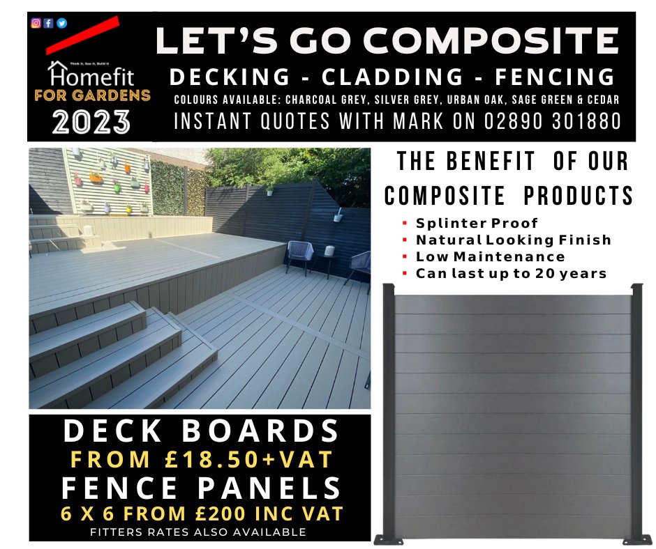Homefit Belfast on Twitter "𝗟𝗘𝗧'𝗦 𝗚𝗢 𝗖𝗢𝗠𝗣𝗢𝗦𝗜𝗧𝗘 l Decking l Fencing l Cladding At Homefit we