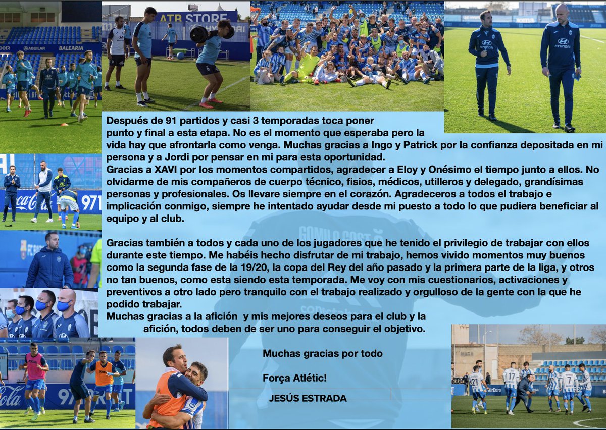 <a href="/atleticbalears/">Atlético Baleares</a>  Se acaba una etapa bonita, intensa e inolvidable. Gracias por todo