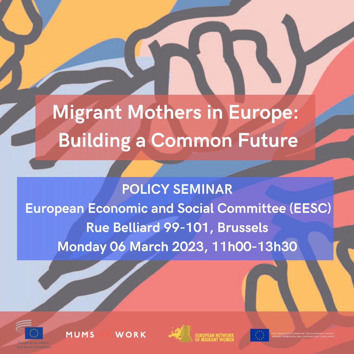ENoMW's tweet photo. Join the Migrant Mothers in Europe: Building a Common Future Policy Seminar, aimed at sharing the results of the #MumsatWork project, as well as the challenges and barriers to migrant women's access to the European labour market. Register on https://t.co/sIDQwrksiC 📍 https://t.co/bk03Fm2x6l